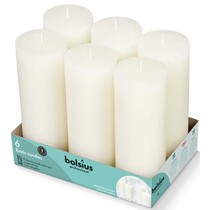Rustik Stumpen Kerzen 190x68 mm Elfenbein, 6 Stück