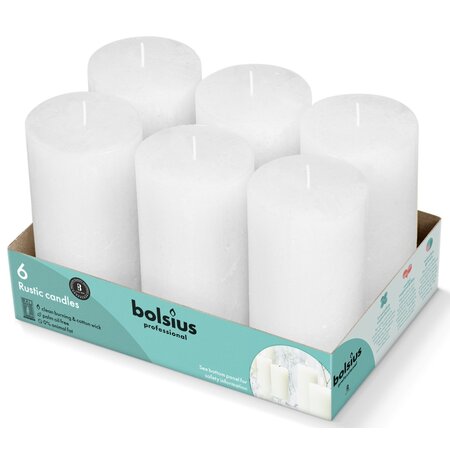 Bolsius Professional Rustieke Stompkaars 130/68 Wit (6 stuks)