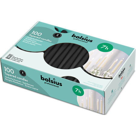 Bolsius Professional Spitzkerzen schwarz 100 Stück