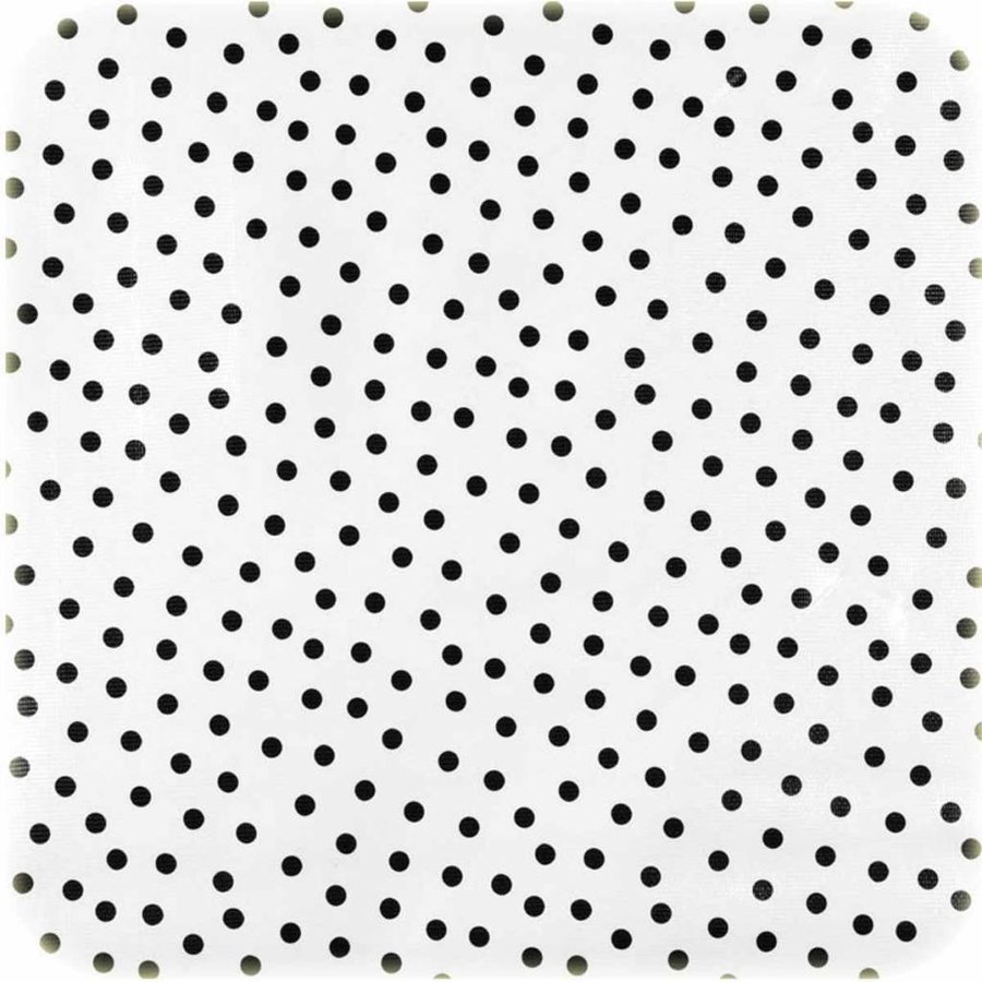 Mexicaans Tafelzeil vierkant 1,20m bij 1,20m Wit-zwart stip