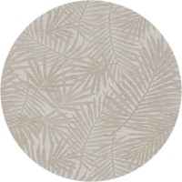 Rond Tafelkleed Gecoat - Ø 160 cm - Palm Leaves - Jacquard - Beige