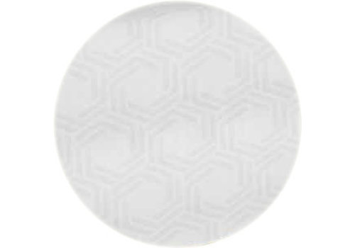 Rond Tafelkleed Gecoat - 160 cm - Hexagon - wit 