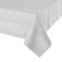 Rond Tafelkleed Gecoat - Ø 160 cm - Hexagon -wit