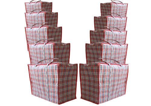 Big Shopper / Opbergtas / Waszak XL 70x 50cm Set van 10 Rood 