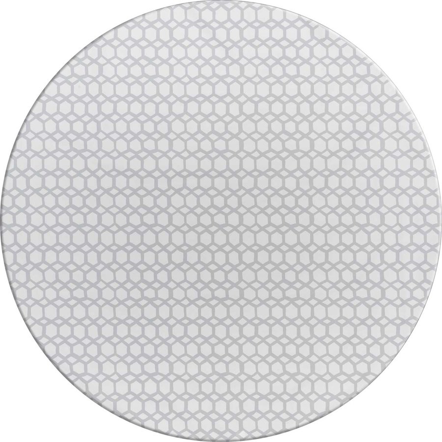 Tafelzeil Rond - 140 cm - Hexagonal-layers-Wit/Grijs