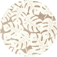 Tafelzeil Rond - 140 cm - Monstera Taupe/Wit