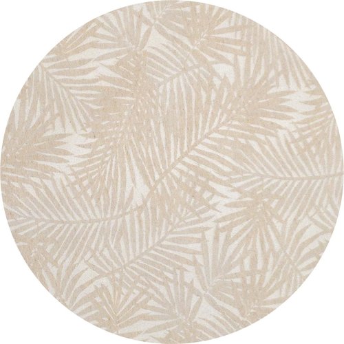 Rond Tafelkleed Gecoat Jacquard - 140 cm Palm Leaves - Beige 