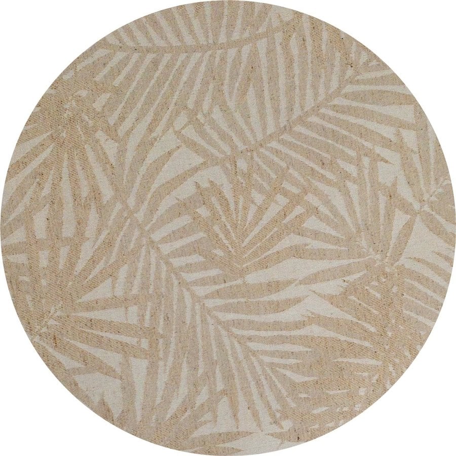 Rond Tafelkleed Gecoat Jacquard - 140 cm Palm Leaves - Beige