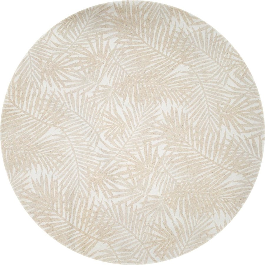 Rond Tafelkleed Gecoat Jacquard - 140 cm Palm Leaves - Beige