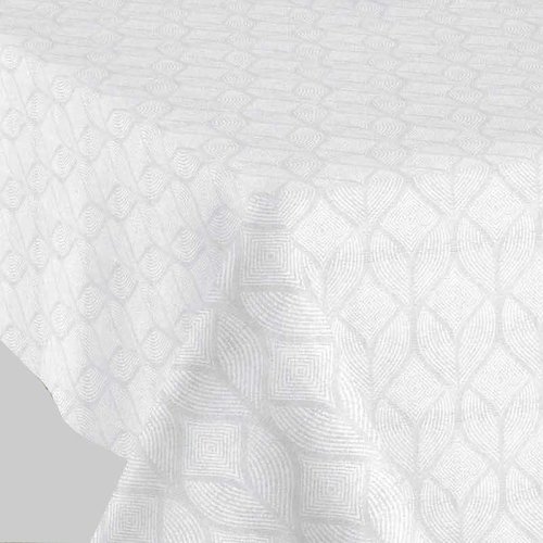 Vierkant Tafelkleed Gecoat Jacquard - 180 cm - Ogee- Wit 