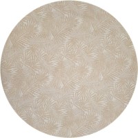Rond Tafelkleed Gecoat Jacquard - 180 cm -Palm Leaves- Beige