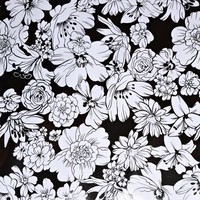 Mexicaans Tafelzeil Vintage Flower - Rol - 120 cm x 11 m - zwart