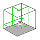 ADA  3D Liner 2V Green crossline laser with 3very bricht  lines, incl. Li-ion batterie and charger