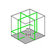ADA  3D Liner 4V Groene kruislijnlaser met 5 zeer helder groene lijnen, inclusief Li-ion accu en lader