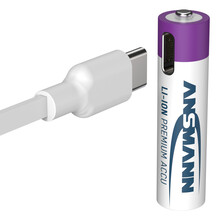 Ansmann Li-Ion Akku micro AAA 500 mAh  mit USB-C Ladeanschluss