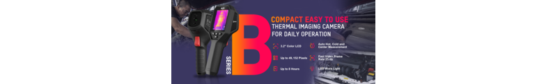 B Serie, compacte en gebruiksvriendelijke warmtebeeldcamera voor dagelijks gebruik.