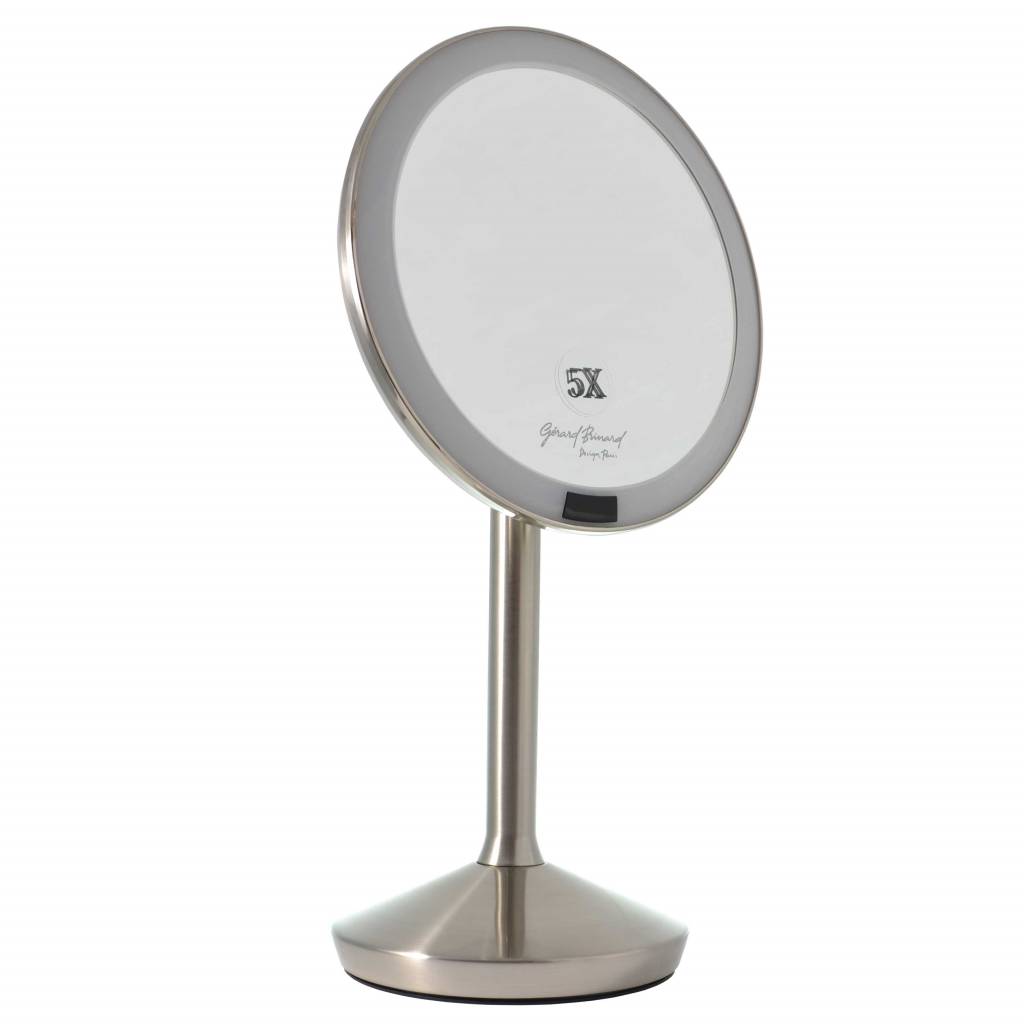 Sensor make-up spiegel met LED licht 5x vergroting, Inclusief batterijen, 16 cm doorsnee, badkamer spiegel