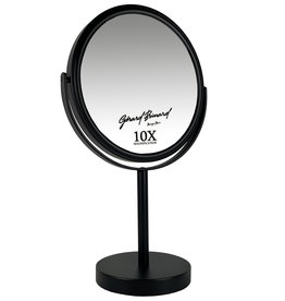 Gérard Brinard Metalen make-up spiegel mat zwart- 10x vergroting 18cmØ