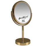 Gérard Brinard Metalen make-up spiegel rosegoud- 5x vergroting 18cmØ