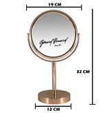 Gérard Brinard Metalen make-up spiegel rosegoud- 10x vergroting 18cmØ