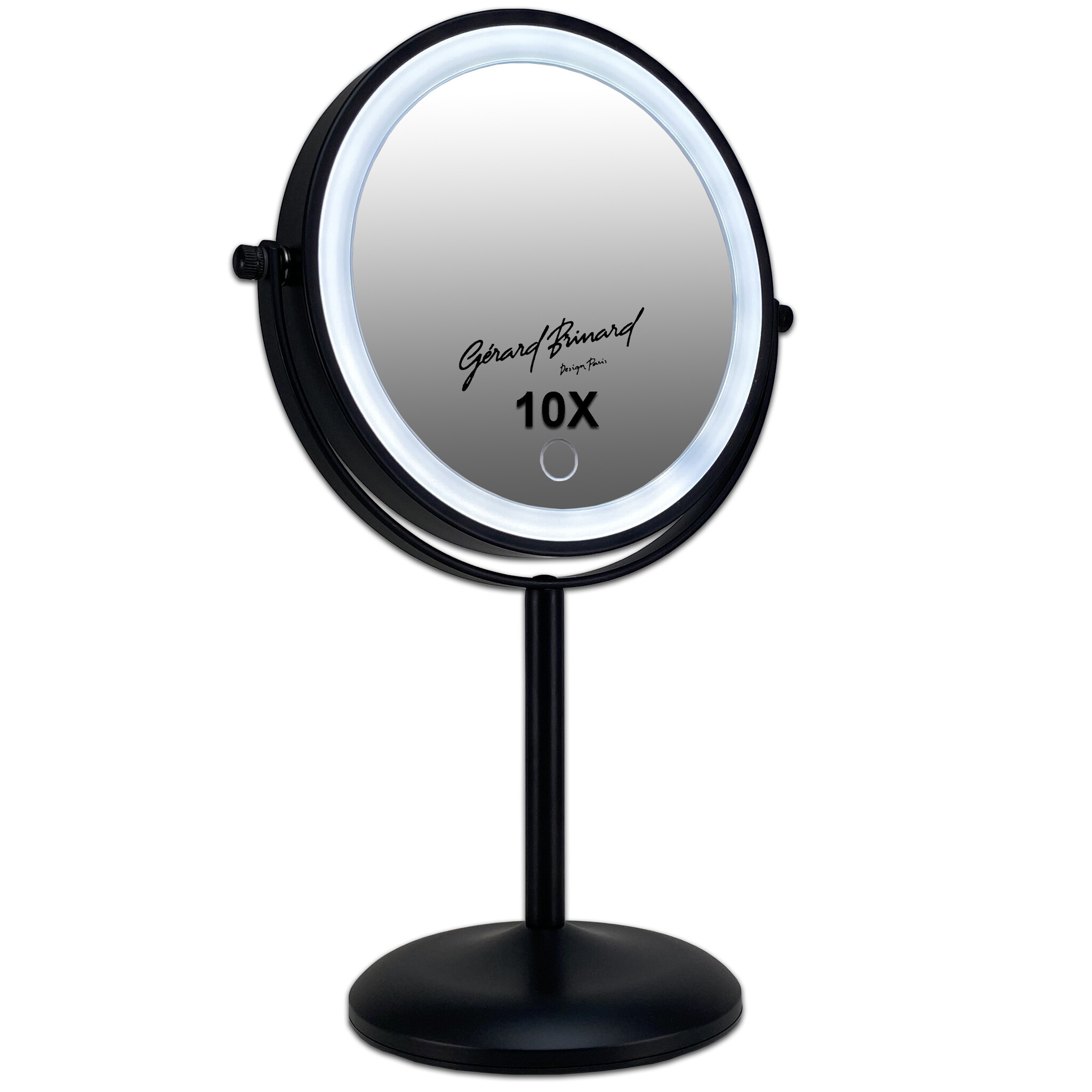Gérard Brinard Metalen oplaadbare make-up spiegel LED 10X vergroting  zwart