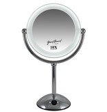 Metalen Make-up LED Spiegel 10x vergroting 22cm doorsnee, inculsief 4x AA batterijen en stroomkabel(micro USB).