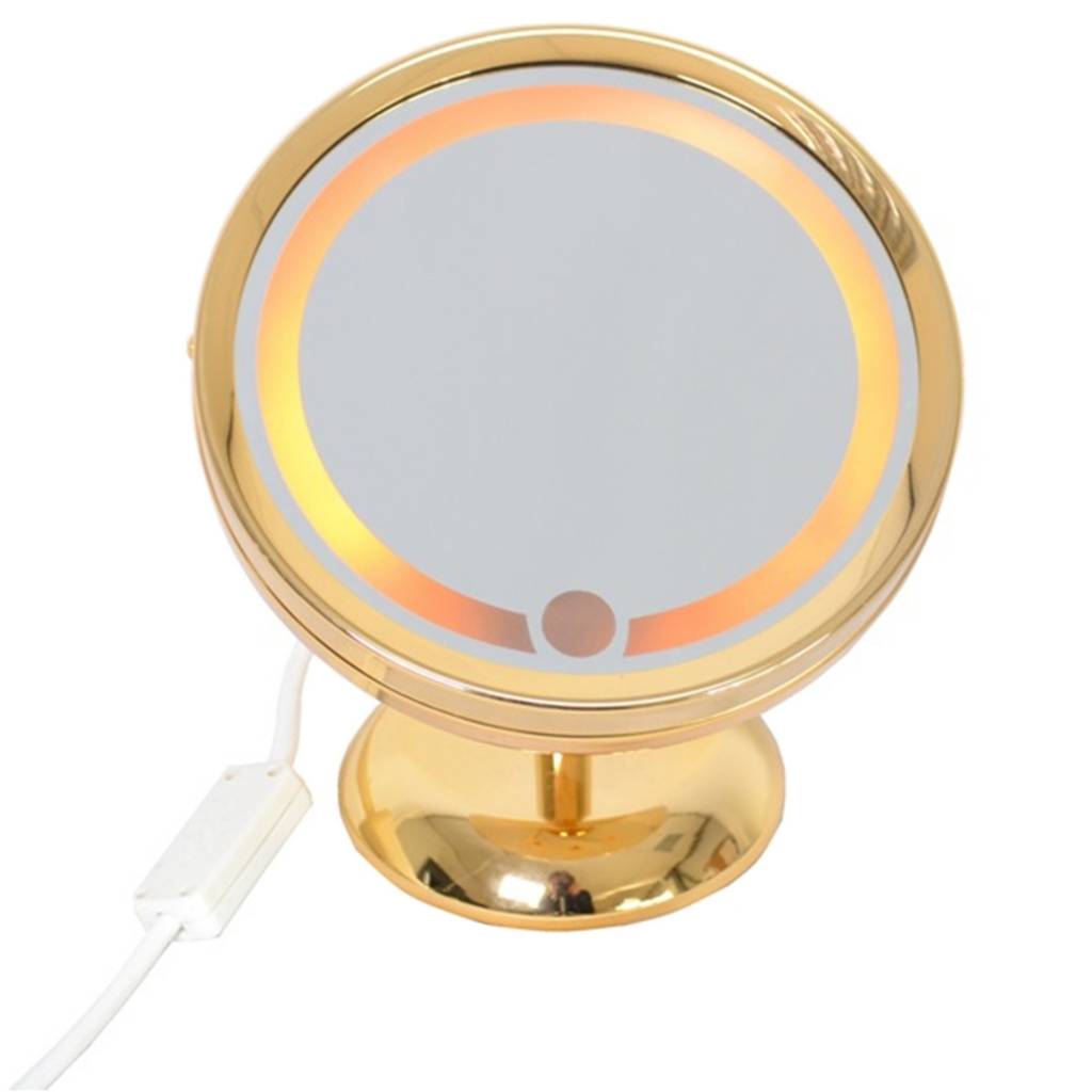 Make-up spiegel met LED goud ø 18 cm CLAIRA 