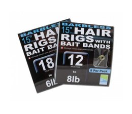 preston pr36 15" hair rigs with bait bands (barbless) **UITLOPEND**