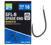 preston sfl-b spade end barbless hooks