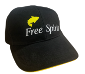 free spirit five panel baseball cap black