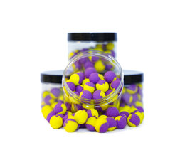 bcs baits cherry 2-tone pop-ups  paars/geel 15mm