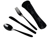 carplife black etched cutlery set