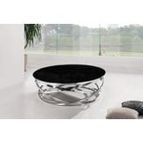 Salontafel Calvin Zwart / Transparant bovenblad