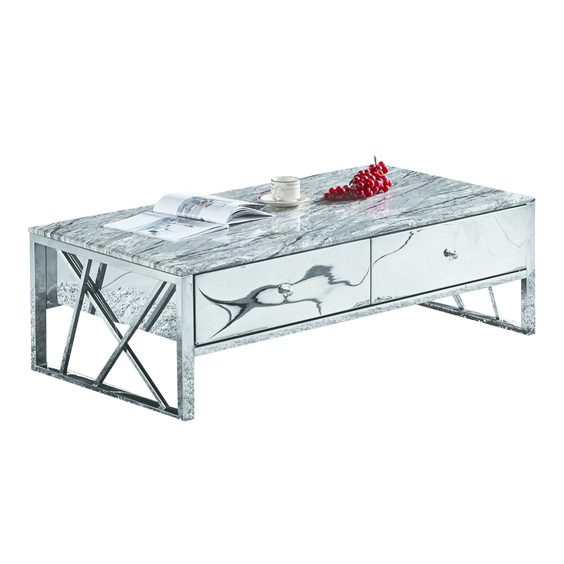 Salontafel Aspen Zilver 130 x 70 cm
