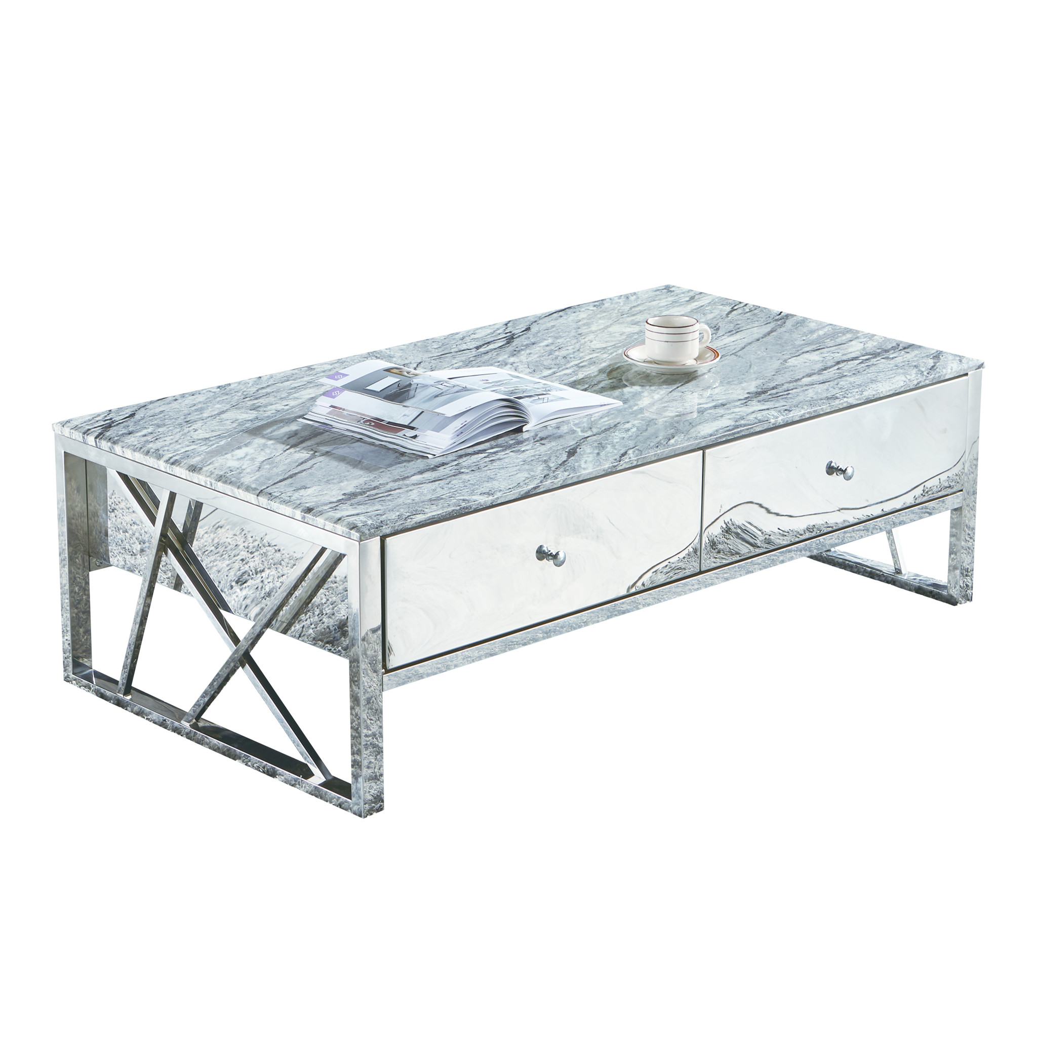 Salontafel Aspen Zilver 130 x 70 cm