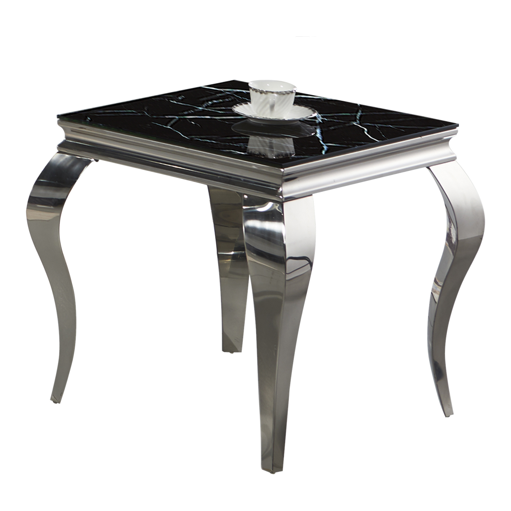 Bijzettafel Polo Zwart Marmer 50 x 50 cm