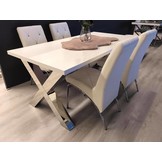 Eettafel Magnum Zilver / Wit 160 x 90 CM