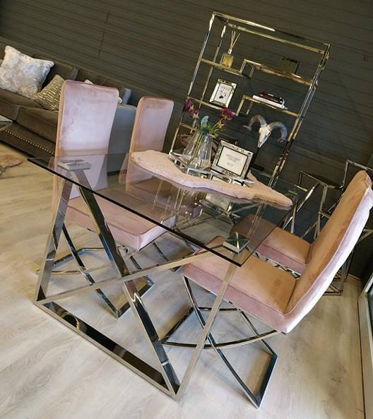 Eettafel Rixos Wit Glas 160 x 90 cm