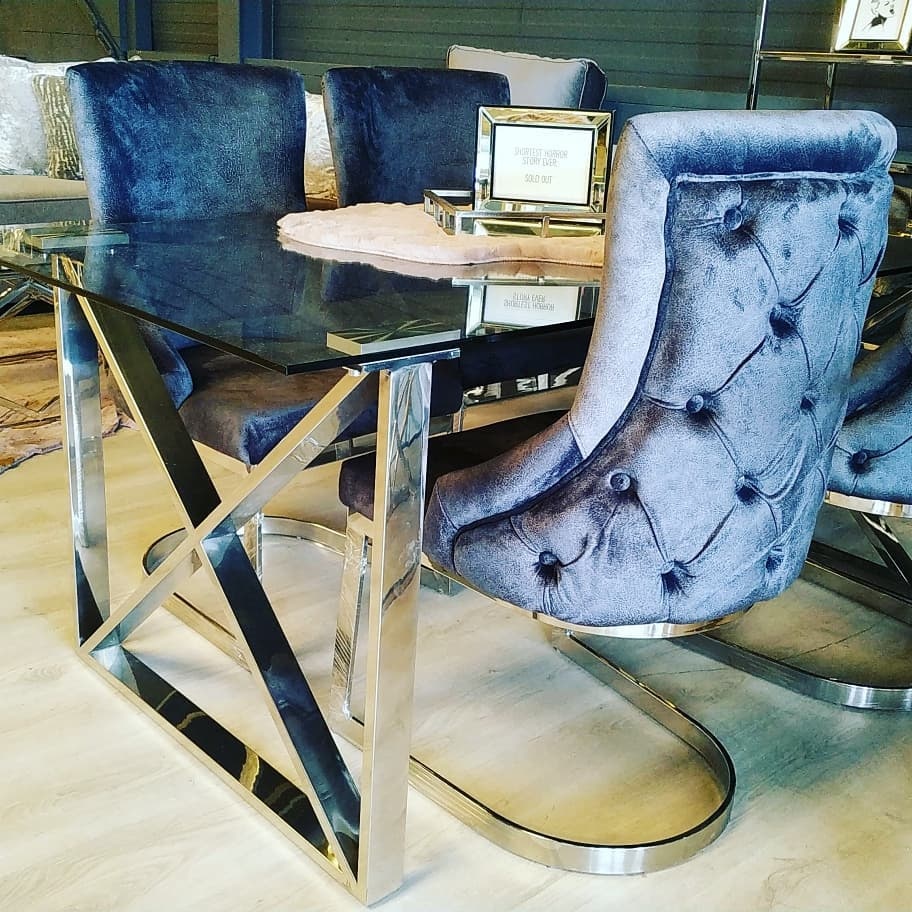 Eettafel Rixos Wit Glas 160 x 90 cm