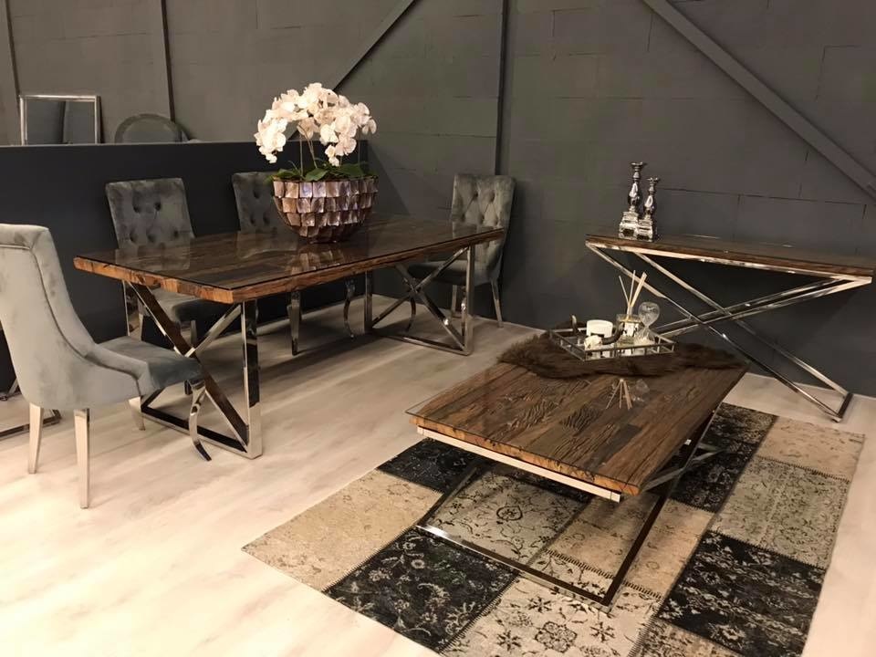 Eettafel Rixos Zilver Sleeper Wood 160 x 90 cm