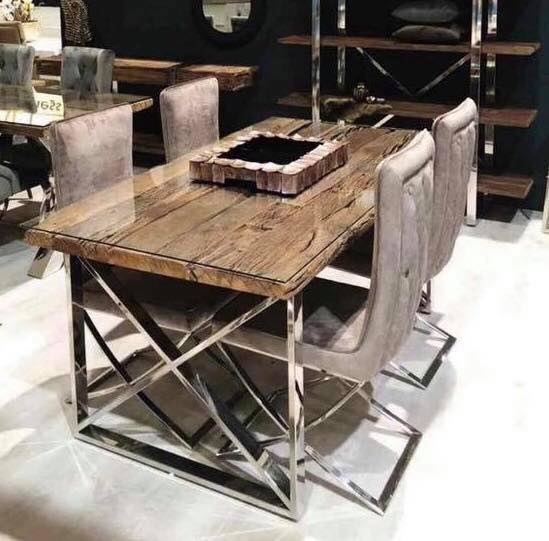 Eettafel Rixos Zilver Sleeper Wood 160 x 90 cm
