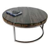 Salontafel Sleeper Wood set van 2 rond Zilver