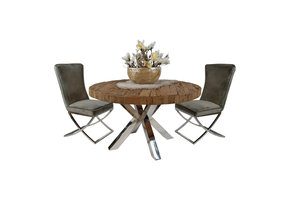 Ronde Eettafel Rixos Zilver Sleeper Wood