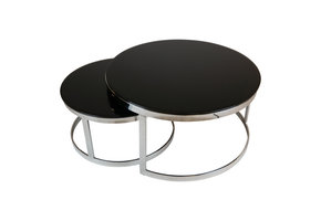 Salontafel Doblo Rond Zwart set van 2