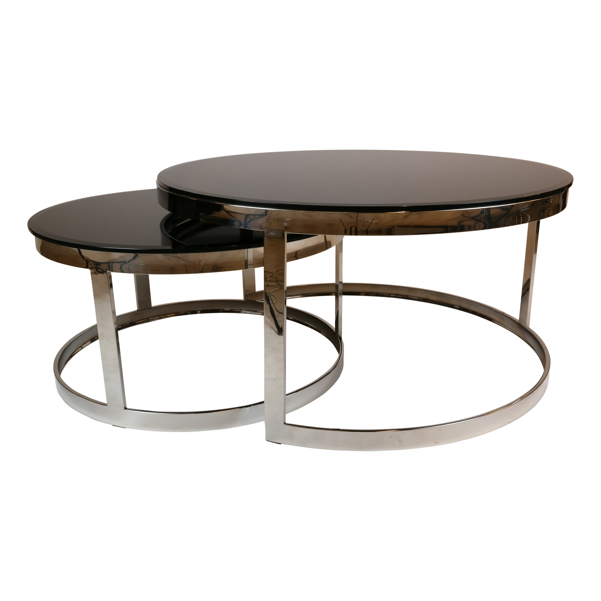 Salontafel Doblo Rond Zwart set van 2