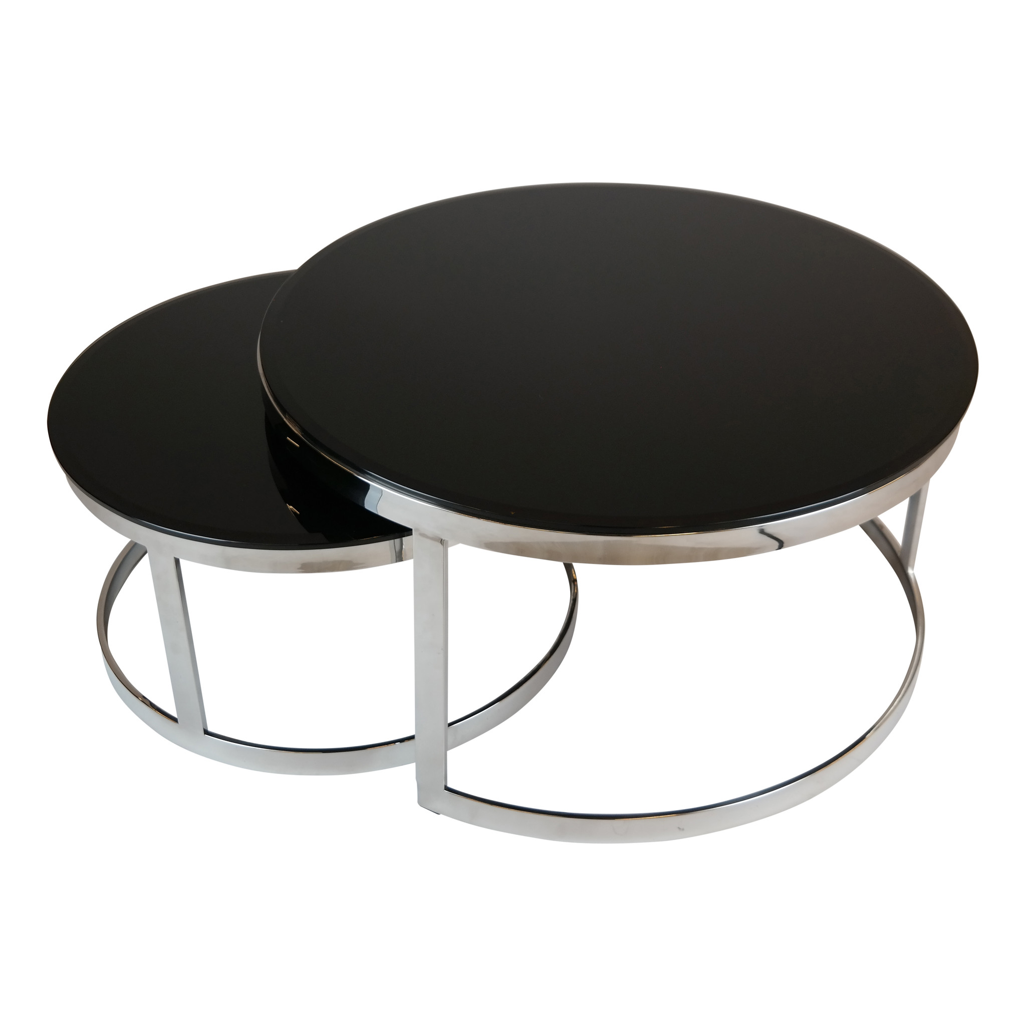Salontafel Doblo Rond Zwart set van 2