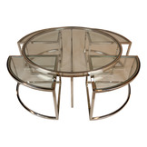 Salontafel Saba Zilverkleurig  - set van 5 - rond