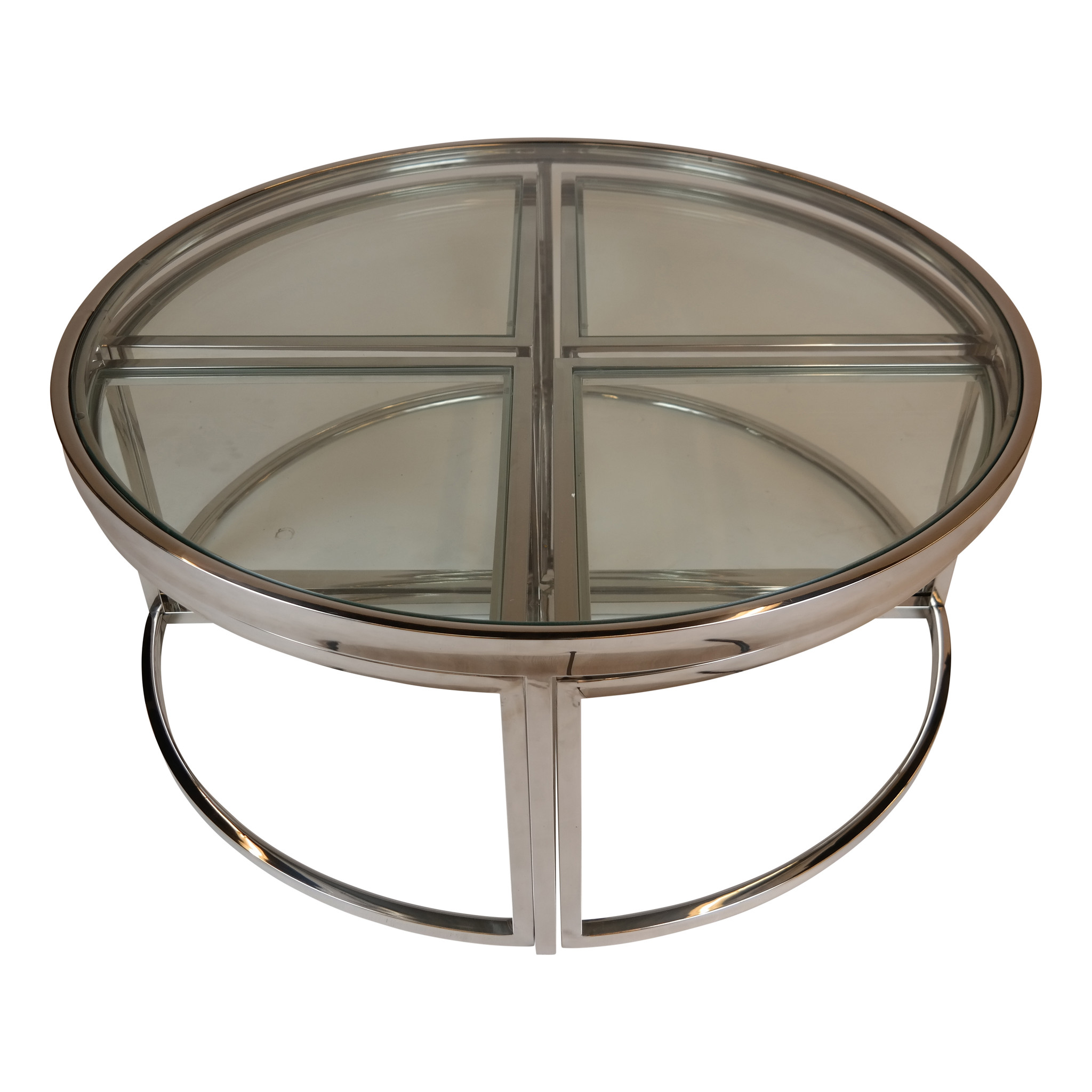 Salontafel Saba Zilverkleurig  - set van 5 - rond