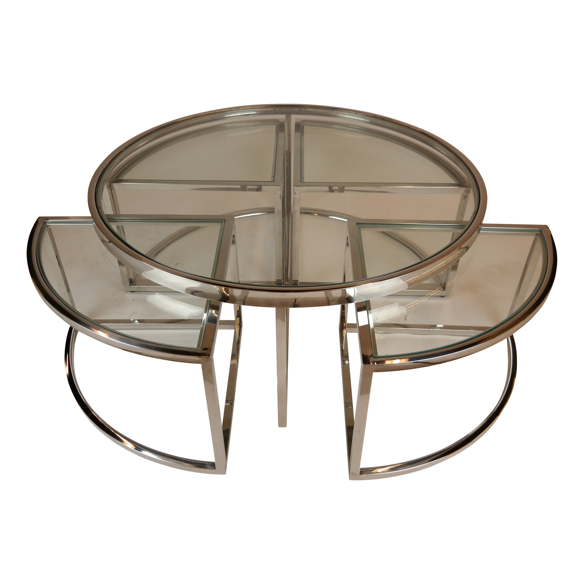 Salontafel Saba Zilverkleurig  - set van 5 - rond