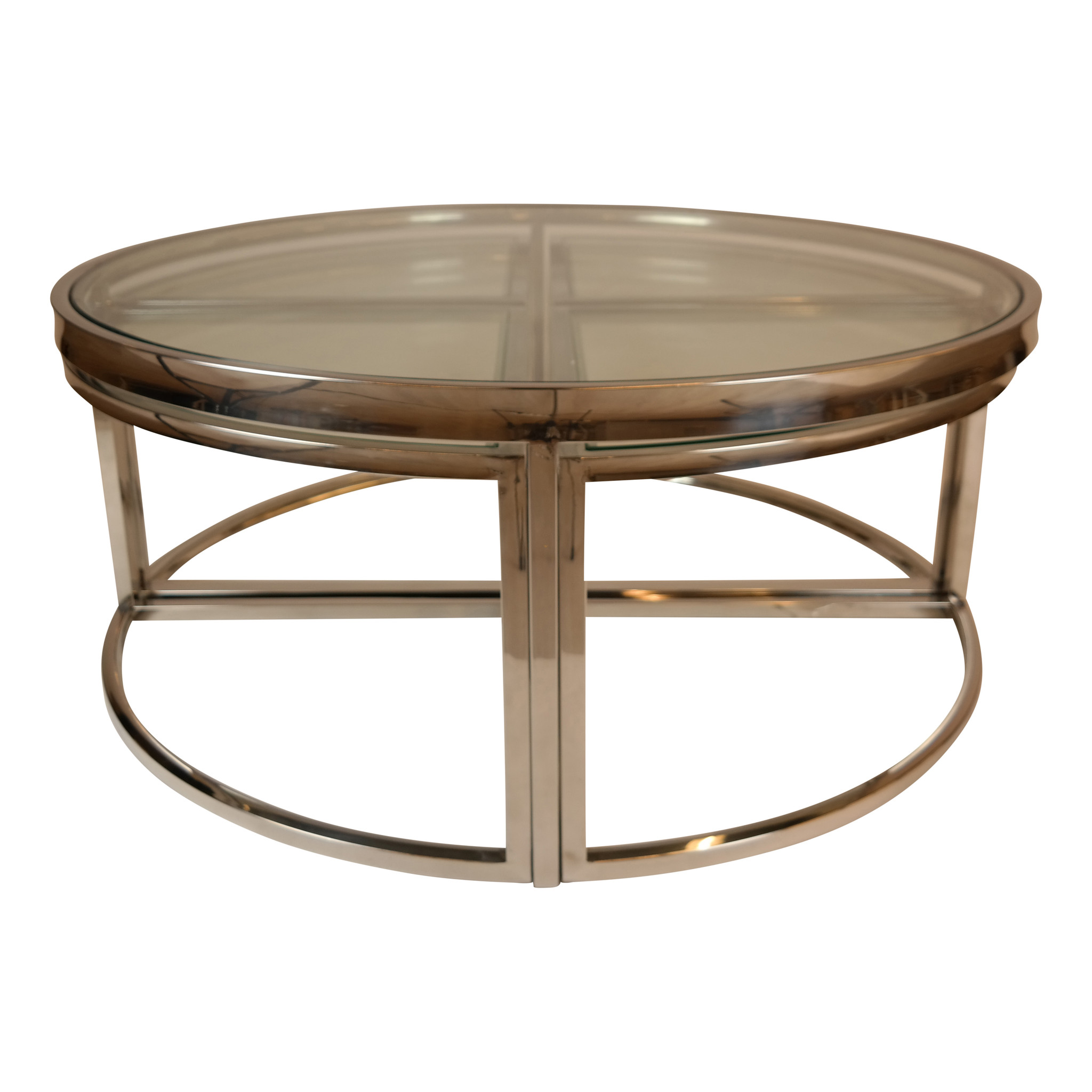 Salontafel Saba Zilverkleurig  - set van 5 - rond